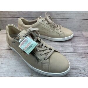 Mephisto Nikita Sneaker Womens Size 9.5 Beige Leather Low Top Zip Lace Up